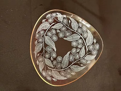 Buy Vintage Chance Glass Plate Unusual Shape Calypto Design • 7.99£