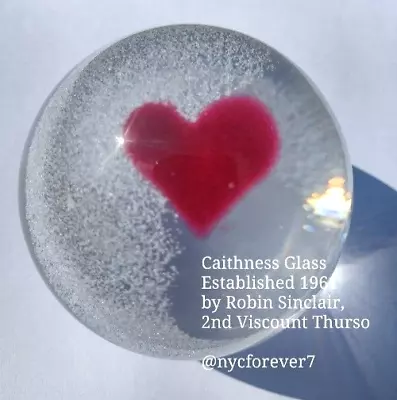 Buy Caithness  Scotland Glass Red Heart Sweetheart Love Clear Paperweight Signed • 53.79£