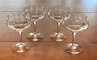Buy Set Of 4 Vintage Baccarat  Capri  Optic Crystal Champagne Cups • 184.99£