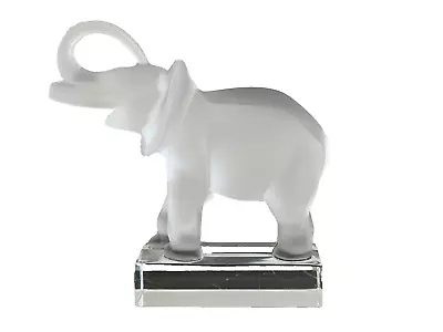 Buy Lalique Crystal France Signed  Frosted Elephant Paperweight Figurine • 239.16£