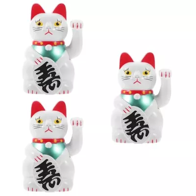 Buy  3pcs Waving Cat Decoration Shop Fortune Cat Ornament Creative Household Maneki • 24.88£