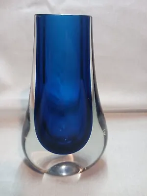 Buy Whitefriars Teardrop Cased Blue Glass Vase .(9572) 5.5  G Baxter C 1961. • 40£