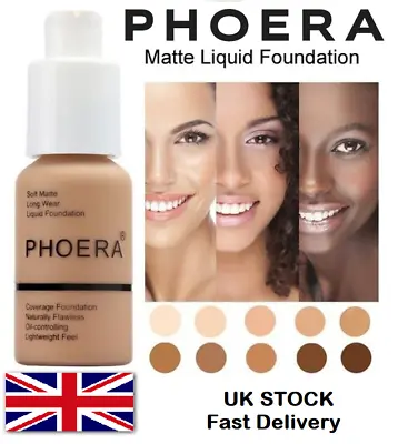 Buy PHOERA® Liquid Matte Flawless Long Lasting Full Coverage Foundation Concealer UK • 0.99£