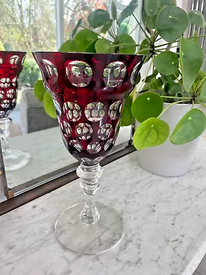 Buy Large Glass Ruby Bohemian Glass Flash Glass Stem • 15£