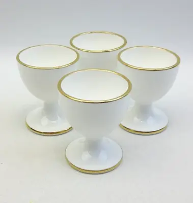Buy Hammersley 4x Bone China White & Gold Gilt Egg Cups - For T Goode London Vintage • 46£