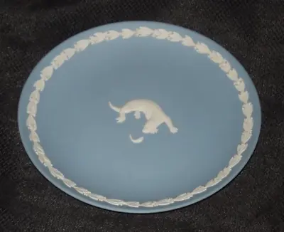 Buy Wedgwood Blue Jasperware 6.5  (17cm) Plate Otter And Fish Bas Relief RARE. • 19.95£
