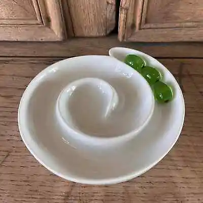 Buy Olive Spiral Serving Dish Art Glass Green Olives Ceramic 6.5”  • 26.96£