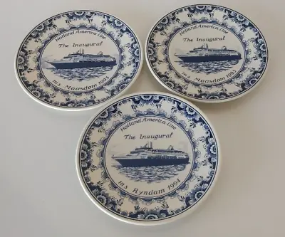 Buy Delft Holland America Line Ms Ryndam & Maasdam Inagural Cruise Ship Plates • 7.23£