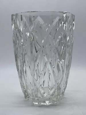 Buy Vintage Heavy Cut Glass Unsigned Vase Diamond Patterned - France Weighs 1.5kg • 19.99£