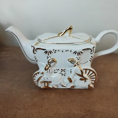 Buy Vintage Tony Wood Decorative Teapot 'Cinderella' Coach Shaped, 1 Pint • 11.95£