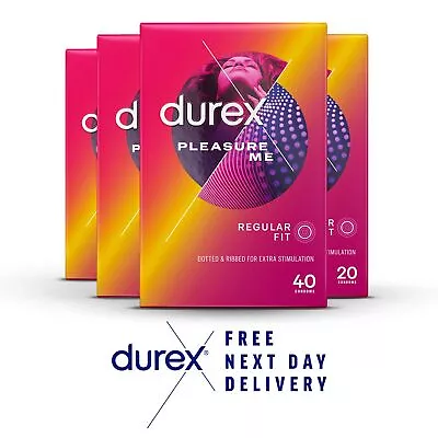 Buy Durex Ribbed And Dotted Pleasure Me Latex Condoms All Pack Sizes • 25.99£