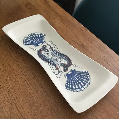 Buy Poole Pottery Long Serving Dish. Shellfish Design. Great For Nibbles Etc. 1970s. • 22£