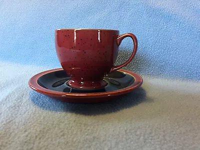 Buy DENBY HARLEQUIN Red And Blue Tea Cup With Saucer Nice!  EUC • 15.34£