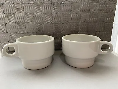 Buy Thomas White Porcelain Stacking Cups Rosenthal Espresso Cups 2 Set Made Germany • 15.17£