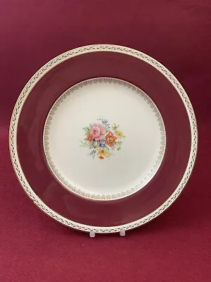 Buy Vintage Crown Ducal 'Empress' China Dinner Plates Burgundy Border, 25 Cms Dia • 6.50£