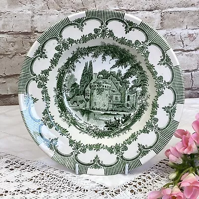 Buy English Ironstone Tableware Staffordshire Green Scotney Castle Kent Rimmed Bowl • 11.99£