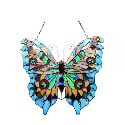 Buy Stained Glass Window Panel Tiffany Style Butterfly Suncatcher   ONE THIS PRICE • 167.04£
