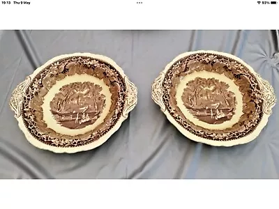 Buy 2 Large Vintage Masons Patent Ironstone China Vista Pattern.  Transferware Bowls • 29.89£