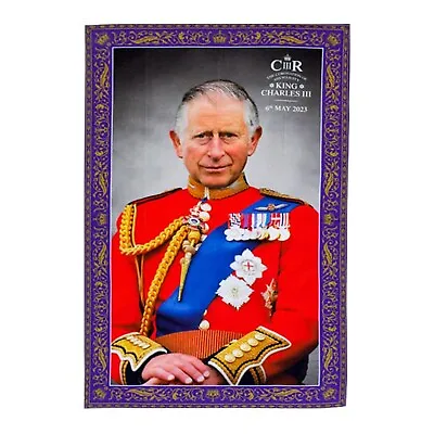 Buy Commemorative King Charles III Coronation Tea Towel Royal Memorabilia Decoration • 5.99£