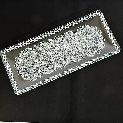 Buy Vintage Chance Glass Plate - Lace/Floral Design Oblong 34cm • 5£