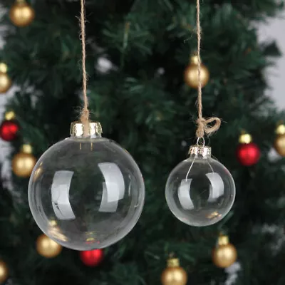 Buy 60/80/100mm 5-50pcs Clear Glass Baubles Ball Fillable Hanging Wedding Xmas Decor • 7.95£
