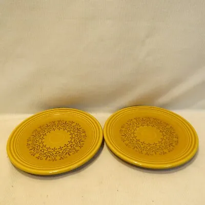 Buy 2 VTG Homer Laughlin Fiesta® Coventry Casual Stone 6  Side Plates Antique Gold • 16.91£