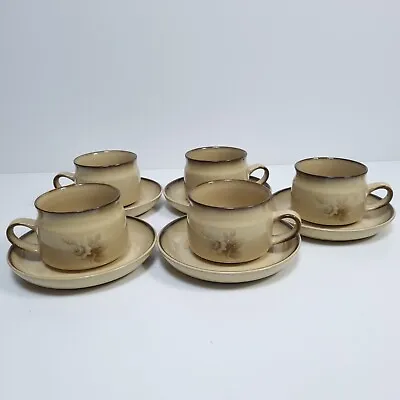 Buy Denby Memories Cups And Saucers Fine Stoneware England Set Of 5 Vintage • 17.80£