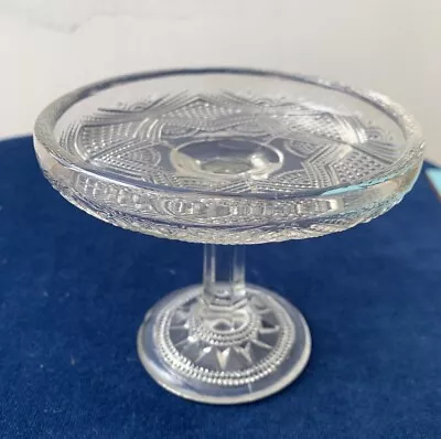 Buy Vintage Pressed Glass Pedestal Footed Compote Dessert Bowl Dish Clear • 5.99£