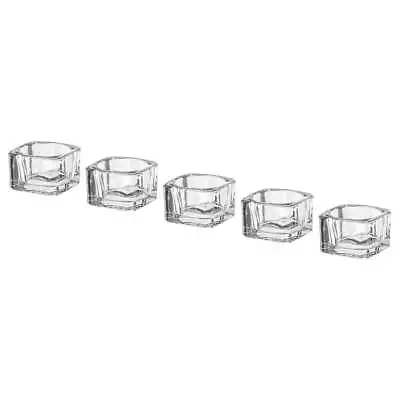 Buy IKEA GLASIG Glass SQUARE Tea Light Holder Candle Holders Wedding Tealight 5x5 Cm • 6.35£
