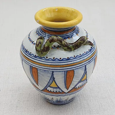 Buy Small Cantagalli Snake Vase - Italian Majolica / Faience / Art Pottery • 12£