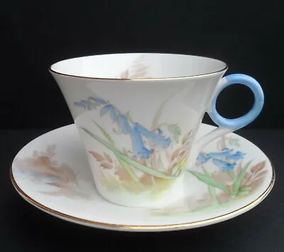 Buy A Rare Shelley Art Deco  Harebell  Regent Shape Tea Cup & Saucer. C.1935. • 65£