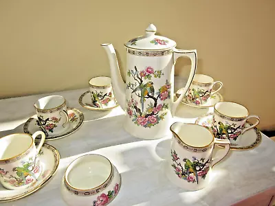 Buy Rare Crown Ducal Tea / Coffee Set Parrot Design 15 Pieces • 75£