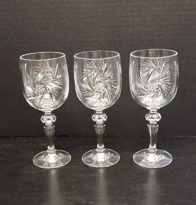 Buy Gorgeous Vintage American Brilliant Cut Crystal Hobstar Pinwheel Wine Glasses • 59.68£