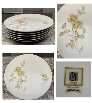 Buy VINTAGE Kent China Dinner Plates 10.5  CARMELITA Rose Floral 6-Piece Set JAPAN • 40.87£
