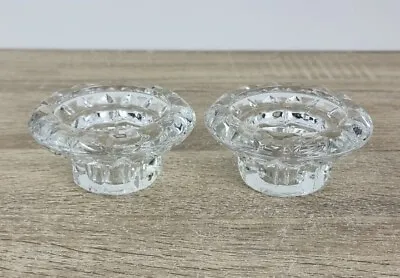 Buy Vintage Luminarc Bolsuis France Crystal Glass Candle Holders Pair Votive Candles • 10£