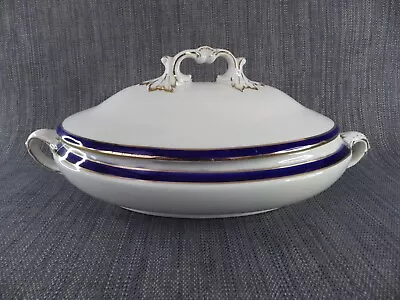 Buy Wedgwood Imperial Porcelain Oval Lidded Tureen Server Dish White Blue Gold Gilt • 18£