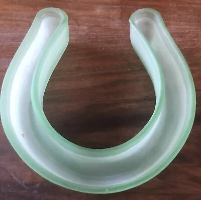 Buy A Pale Green Frosted Glass, Horseshoe Shaped Posy Vase. (Bagley?) • 6.50£