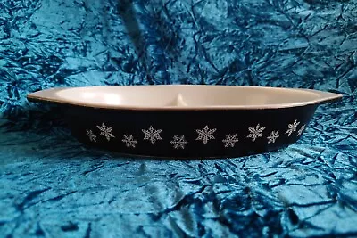 Buy Pyrex Vintage JAJ Tableware Black Snowflake Divided Serving Dish Bowl  • 9.99£