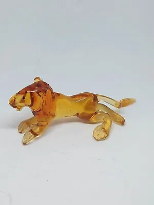 Buy Art  Glass Hand Made Lion Ornament Miniature Small Figurine  • 9£