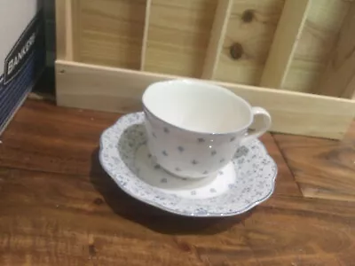 Buy Nikko American Country Forget-Me-Knot Blue Floral Scalloped Edge Cup Saucer Set • 10.33£