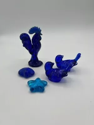 Buy Cobalt Blue Glass Misc. Pieces Birds, Rouster, Star, Sea Shell • 11.57£