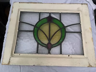 Buy Art Deco Stained Lead Glass Window Panel • 35£