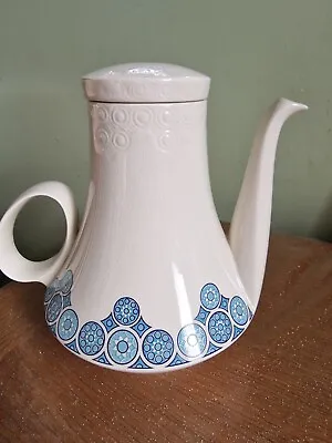 Buy Vintage 1960s, Carlton Ware Coffee Tea Pot, Mid Century Retro White & Blue  • 27.99£