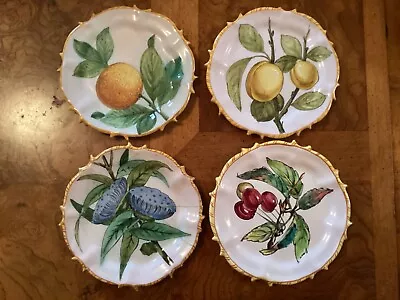 Buy 4 Vintage Cantagalli Fruit Plates Italian Majolica Faience Art Pottery • 10£