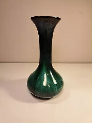 Buy Blue Mountain Pottery Canada Bud Vase Green Drip Glaze BMP 5.5” • 11.56£