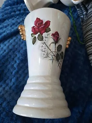 Buy Vintage Arthur Wood Pearl Lustrewear Vase Pattern No 4784  Red Rosemary  X 2 • 11.25£