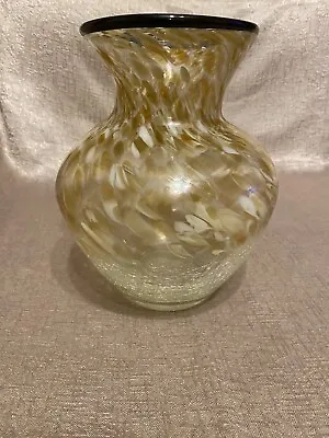Buy Beautiful Studio Art Glass Vase Crackle Glass,Spatter Glass,Murano Style • 29.99£