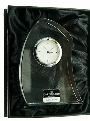 Buy Handmade Vintage Dartington Crystal Mantle Clock Authentic Box & Papers WORKING • 34.99£