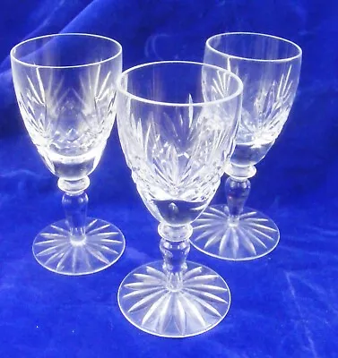 Buy Set Of 3 Cut Glass Sherry Glasses Clear Lead Crystal Port Cordial 5  Aperitif • 19.99£