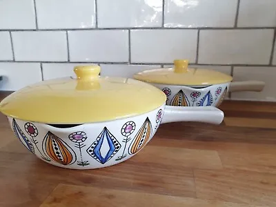 Buy Mid Century Pouring Bowl / Serving Dish X 2 Retro Pattern Egersund Norway • 55£